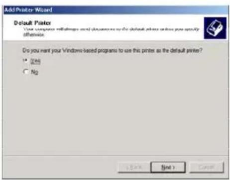 Add Printer Wizard Default Printer Your computer will change and obsolescence as it's default printer or less you specify otherwise. Do you want your Windows-based programs to use this printer as the default printer? * Yes ○ No