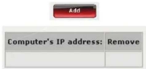 Add Computer's IP address: Remove