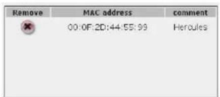 Remove MAC address comment 00:0F:2D:44:55:99 Hercules