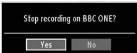 Stop recording on BBC ONE? Yes No