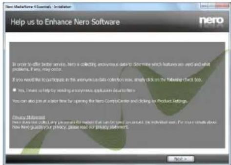 Help us to Enhance Nero Software In order to offer better service, Nero is collecting anonymous data to secure which features are used and what problems, if they may occur. If you want like to participate in the anonymous data collection now, simply click on the following: Check it, ■ Yes, I mean us help by sending anonymous applications down to free You can also join at a later time for opening the Nero Control Center and clicking an Product Settings. Exhibit Statement Here does not collect any person(s) for map that we can be saved or download the individual web. For more details about how Nero provides your privacy, please read our privacy statement. Next >