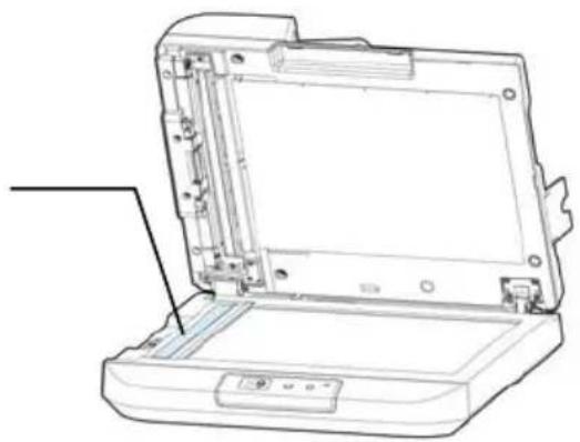 Line drawing of an open laptop case with visible internal components and a small button (no text or symbols)