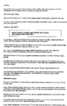 Scanned text of a formal letter or document with redacted sections and numbered sections, likely from an official or legal document.