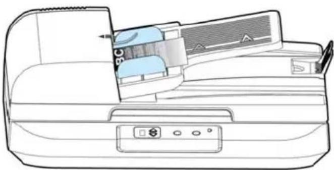 Line drawing of a printer's front panel showing internal components and a close-up view (no text or symbols)