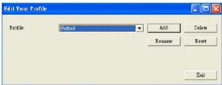 Edit Your Profile Profile Fused Add Delete Rename Reset Exit