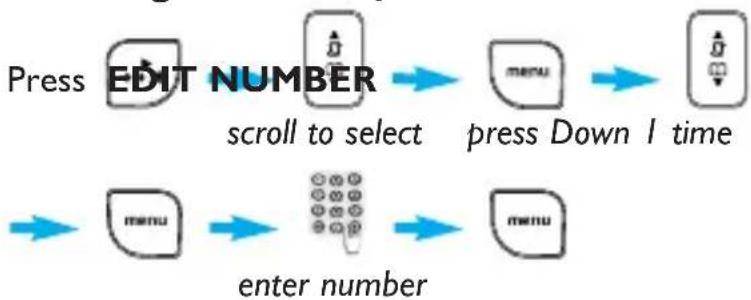 PHILIPS DECT1224S - ◆Editing a number from the redial list - 1