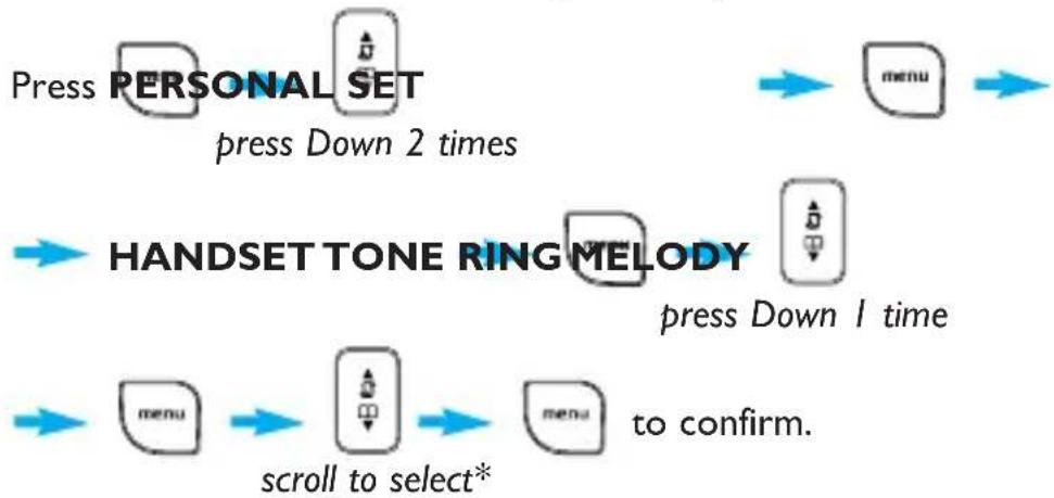 PHILIPS DECT1224S - ◆To select the handset ring melody - 1