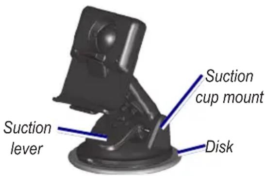 GARMIN nüvi 310T - To install the mounting disk: - 1