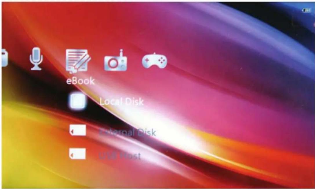 eBook Local Disk External Disk USB Host