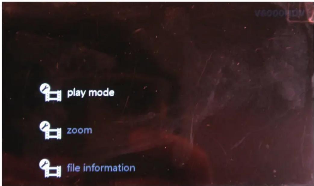 play mode zoom file information
