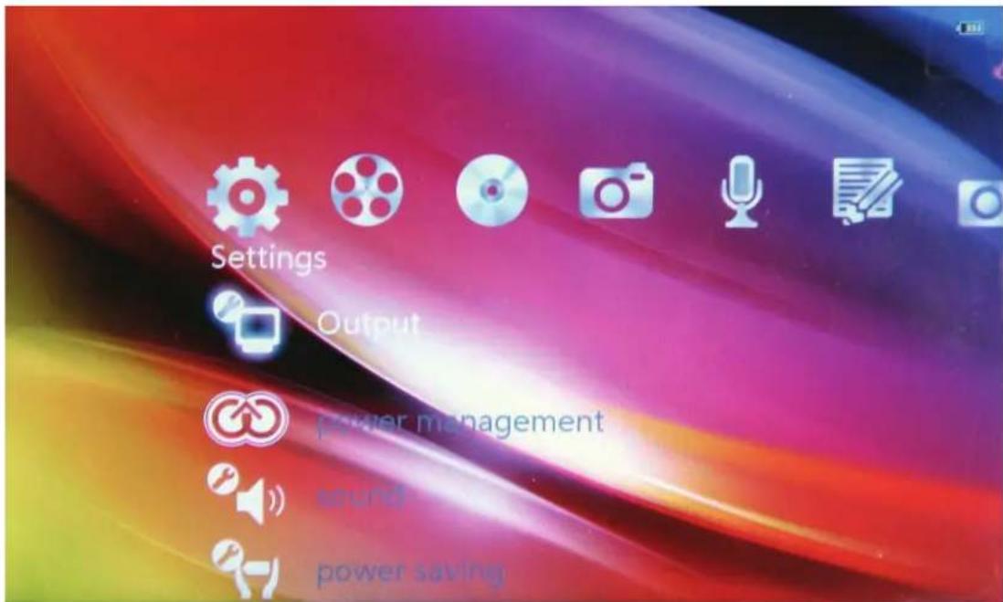Settings Output Power management sound power saving