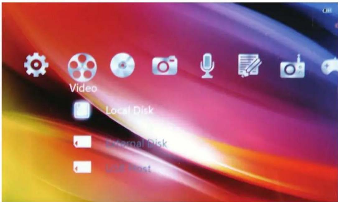 Video Local Disk External Disk USB Host