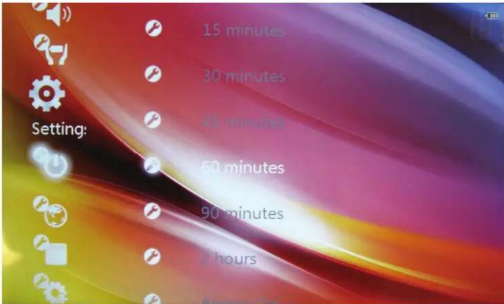 Setting: 15 minutes 30 minutes 45 minutes 60 minutes 90 minutes 2 hours