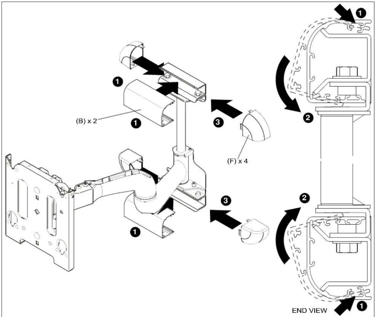 (B) x 2 1 3 (F) x 4 2 END VIEW 1 2 3