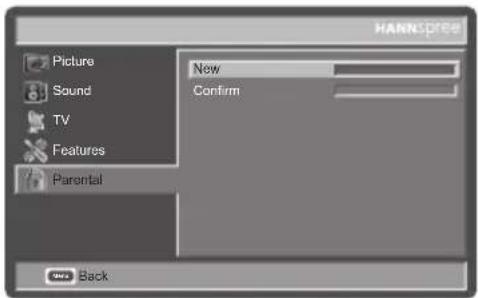 HANNSpree Picture Sound TV Features Parental Now Confirm Back
