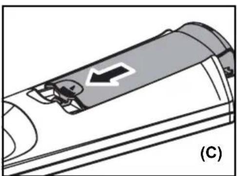 Hanns.G SJ42DMBE - Inserting the Remote Control Batteries - 3