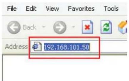 File Edit View Favorites Tools Back Address 192,168,101.50