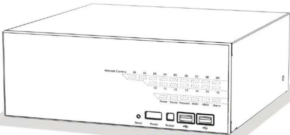 Network Camera 01 02 03 04 05 06 07 08 09 10 11 12 13 14 15 16 Power Status Network HDD1 HDD3 Alarm Reset Power Ruzzer