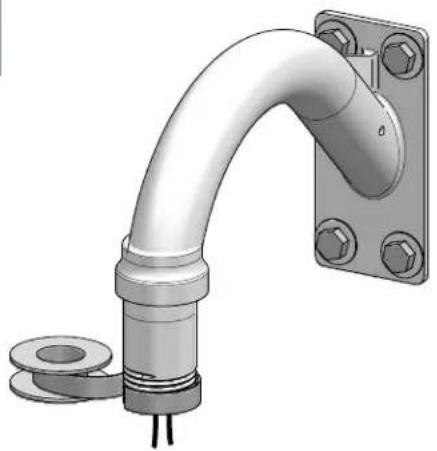 Moog Videolarm FDP7CS-3 - Securely mount bracket to wall. Pull wiring through bracket and position grommet as shown. - 1