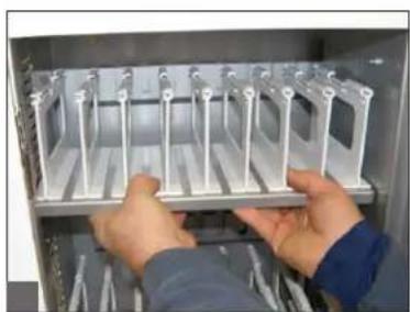 Anthro Tablet Charging Cabinets - To store taller devices in a Tablet Charging Cabinet, remove the upper shelf following these steps: - 2