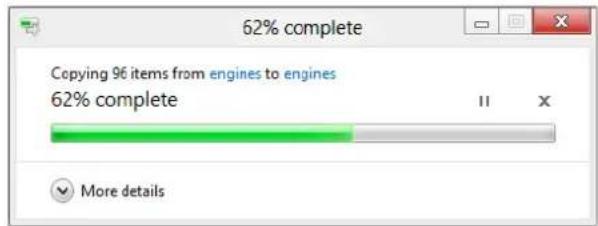 62% complete Copying 96 items from engines to engines 62% complete More details