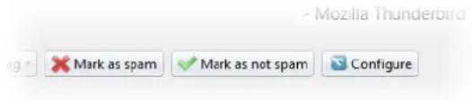 Mag " Mark as spam ✓ Mark as not spam Configure - Mozilla Thunderbird