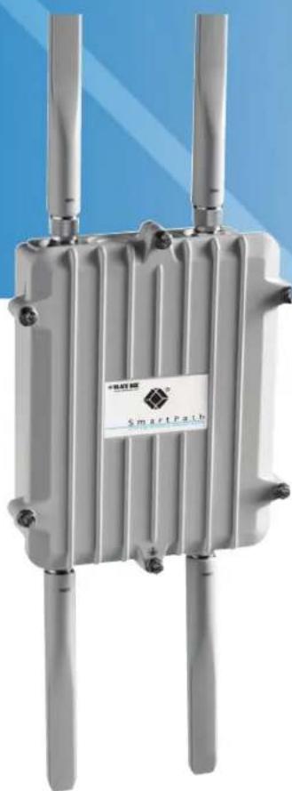 Exterior view of a smart path device with two vertical tubes and mounting holes (no text or symbols visible on the device itself)