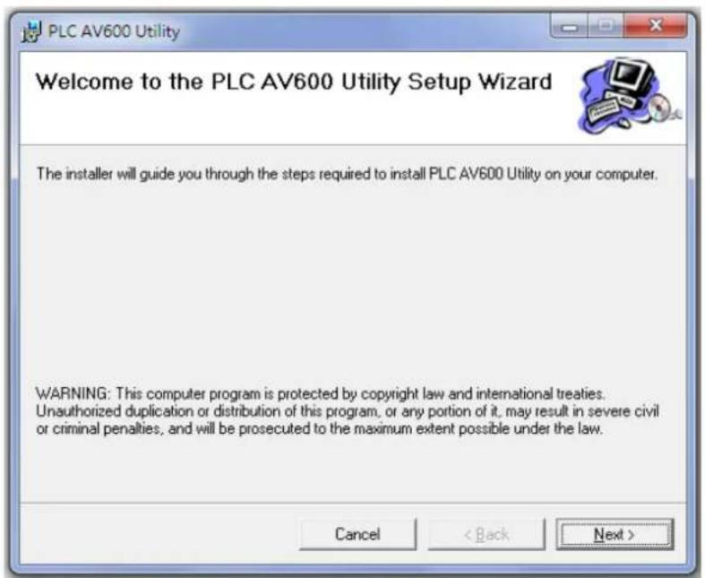 PLC AV600 Utility Welcome to the PLC AV600 Utility Setup Wizard The installer will guide you through the steps required to install PLC AV600 Utility on your computer. WARNING: This computer program is protected by copyright law and international treaties. Unauthorized duplication or distribution of…