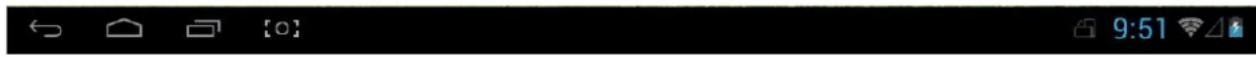 Mobile status bar with icons for home, phone, and address, showing time 9:51