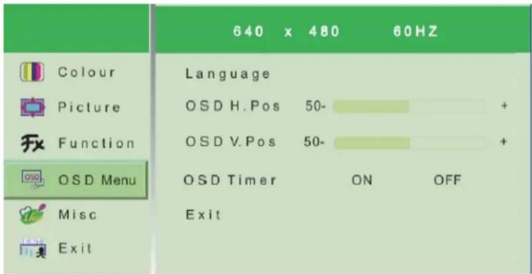 KONIG SAS-MON120 - 2.4OSDMenu: - 1