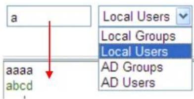 a aaaa abcd Local Users Local Groups Local Users AD Groups AD Users
