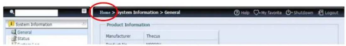 Home > System Information > General Product Information Manufacturer Thecus Product No 10000