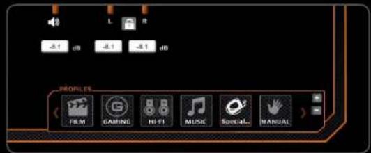 L R -2.1 dB -2.1 dB FILM GAMING HI-FI MUSIC Special... MANUAL