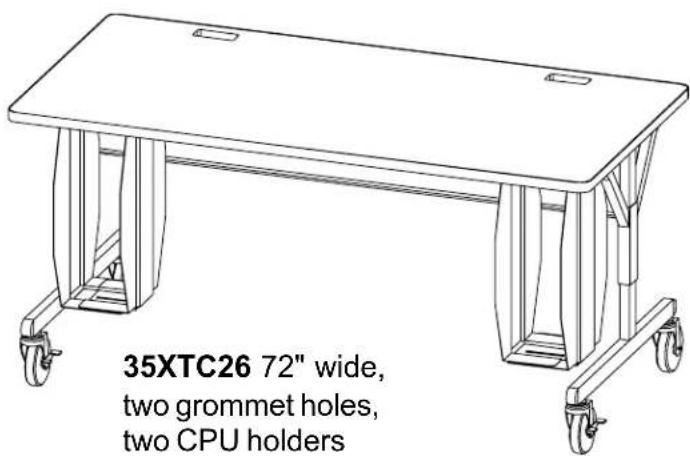 35XTC26 72" wide, two grommet holes, two CPU holders