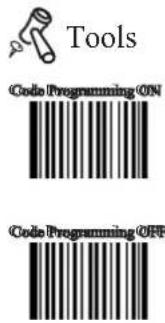 Tools Code Programming ON Code Programming OFF