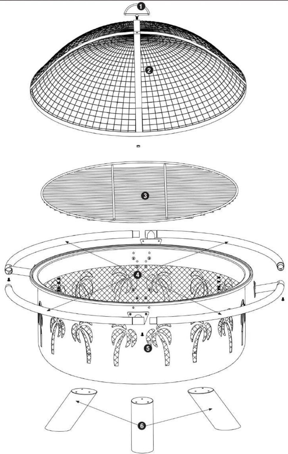 Technical diagram of a fire safety enclosure with labeled components and structural details