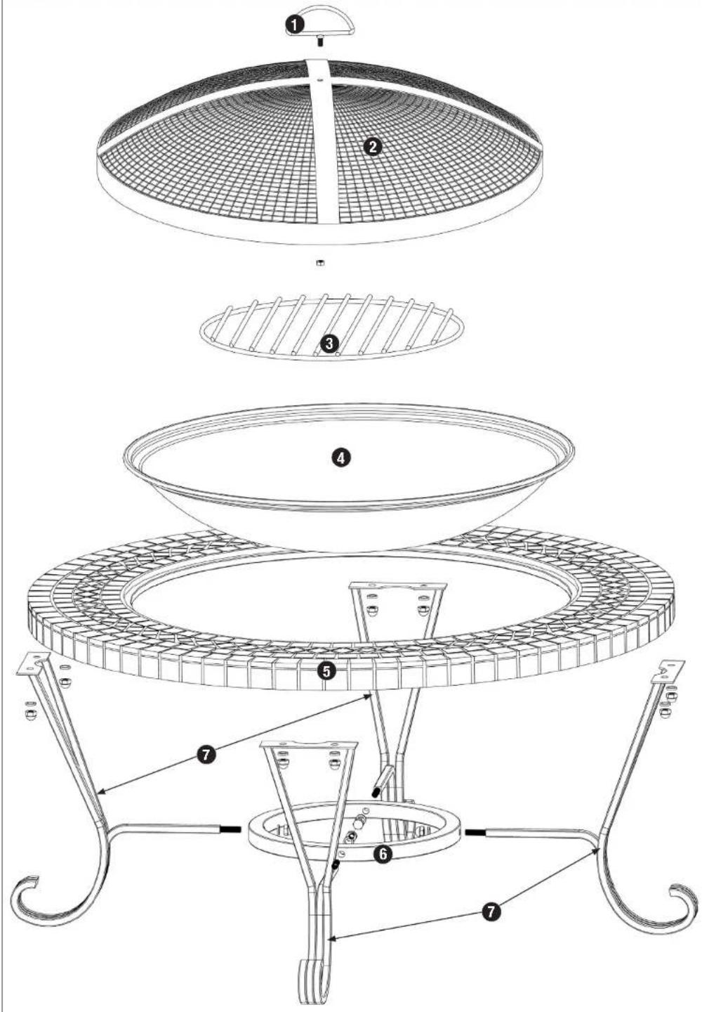 Technical diagram of a fire extinguisher with labeled components including fan, grating, and heating apparatus