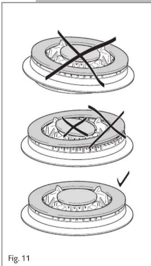 CDA HG9320 - Correct Position of Triple Ring Burner - 3