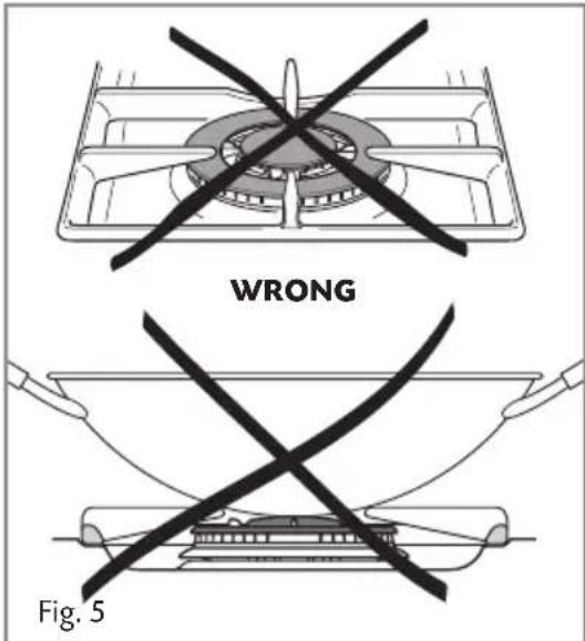CDA HG9320 - Correct use of triple-ring burner - 1