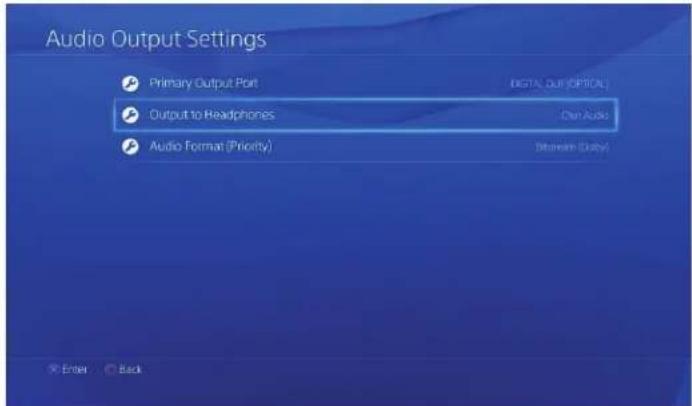 TURTLE BEACH ZBX0HW69300 - Go to Settings > Sound and Screen > Audio Output Settings > Output to Headphones - 1