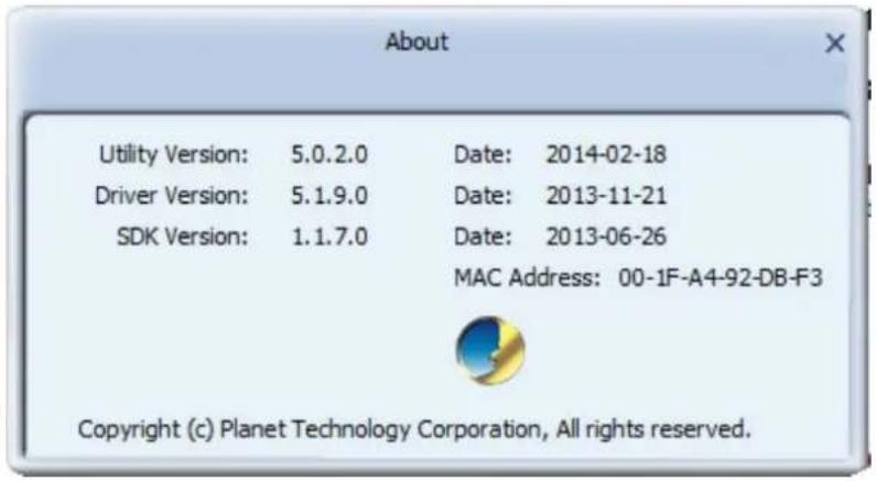 Planet WDL-U600AC - About (AP Mode) - 1