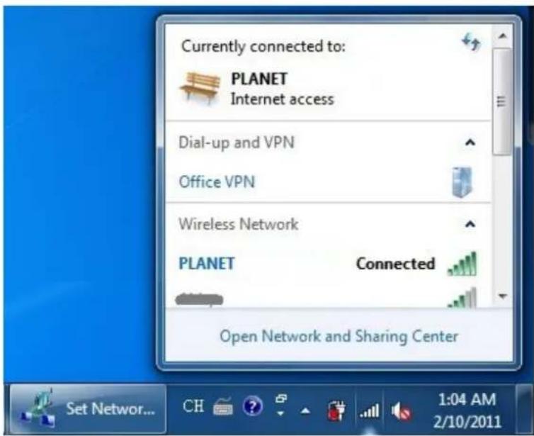 Planet WDL-U600AC - Step 4: Check if "Connected" is displayed - 1