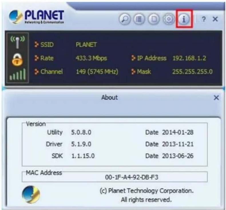 Planet WDL-U600AC - About / Status - 1