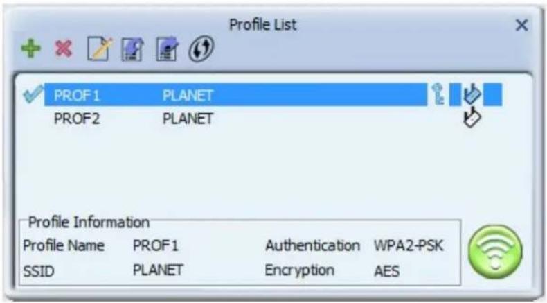 Planet WDL-U600AC - Setting as the default profile - 1
