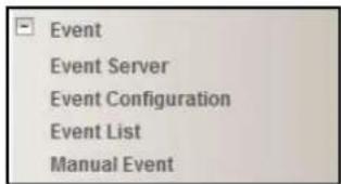 Event Event Server Event Configuration Event List Manual Event