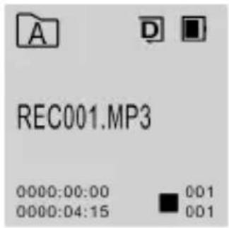 A D REC001.MP3 0000:00:00 0000:04:15 001 001