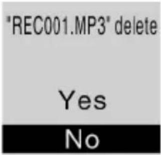 "REC001.MP3" delete Yes No
