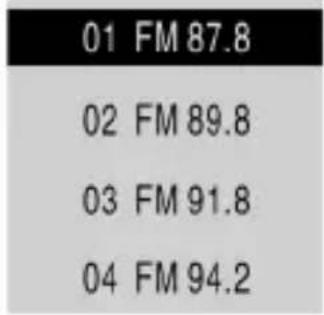01 FM 87.8 02 FM 89.8 03 FM 91.8 04 FM 94.2