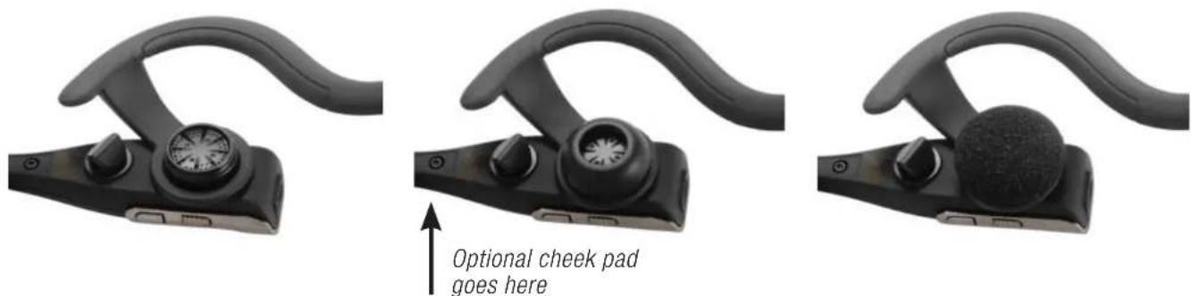 Optional cheek pad goes here