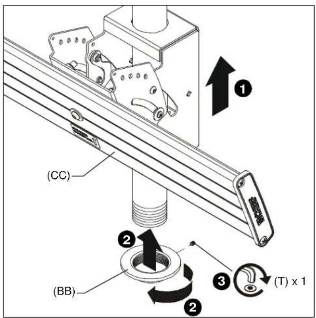 NEC PD01CMS - Attaching Mount to NPT Column - 2